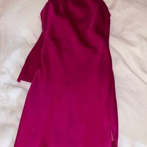 South Moon Under Pink Pleated Strapless Mini Dress